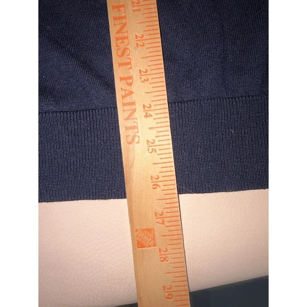 Banana Republic Men Fine Italian Merino Wool Raglan V Neck Sweater Navy Blue XL